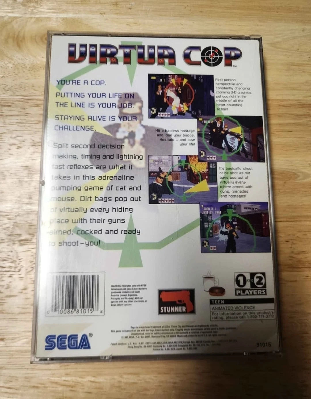 Virtua Cop Sega Saturn Long Box (CIB) w/ Manual & Reg. Card *AUTHENTIC TESTED*